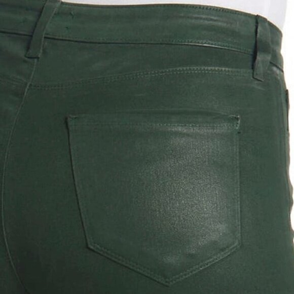NWT L'AGENCE Marguerite High Rise Skinny Jean in Moss Green Coated - Size 27 - Picture 10 of 12